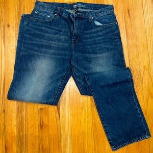 Dark denim blue jeans